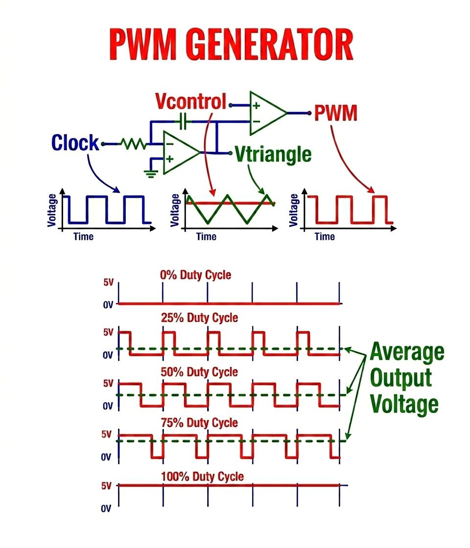 Electronics - Pulse Width Modulation (PWM) does not change the supply ...
