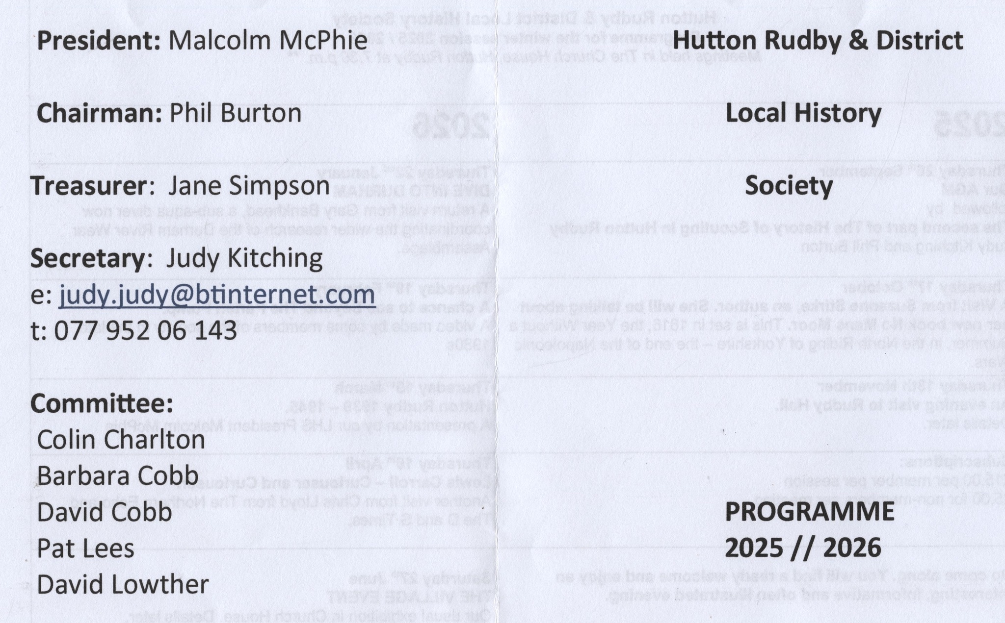 Hutton Rudby and District Local History Society
