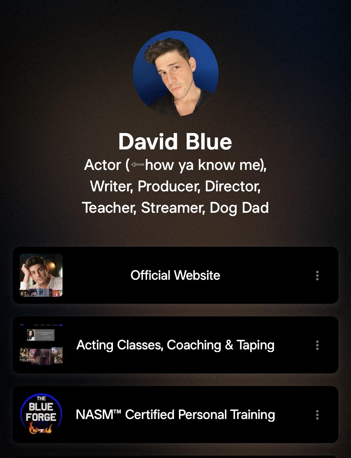 David Blue - In all of my bios on all of my socials is a... | Facebook