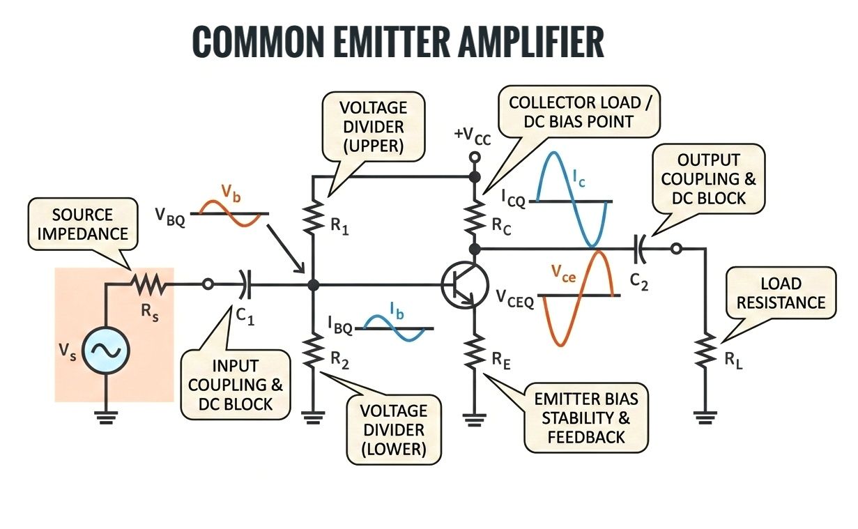 A common emitter amplifier with... - Electronics Education | Facebook