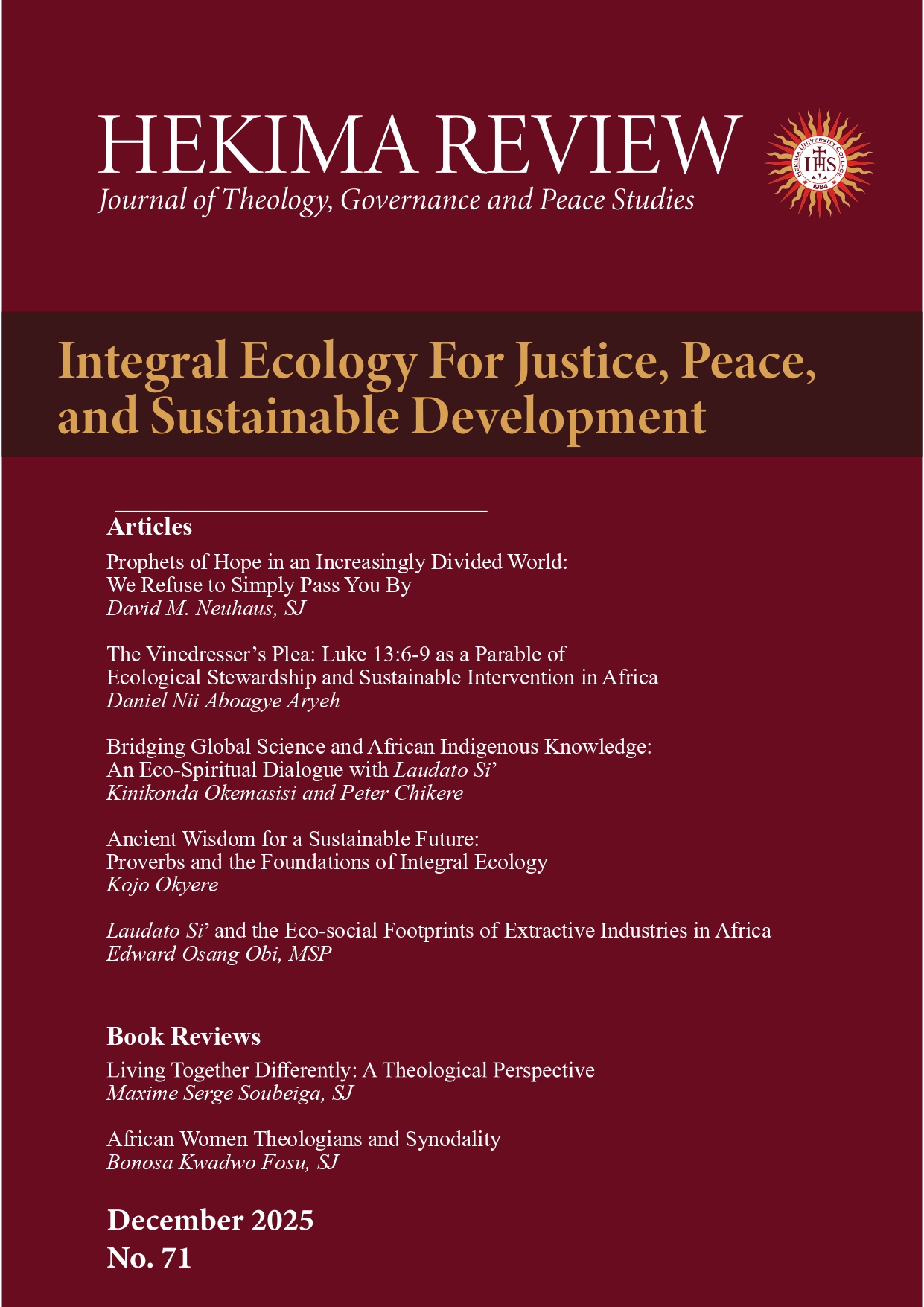 Hekima Review – Issue No. 71... - Hekima University College | Facebook