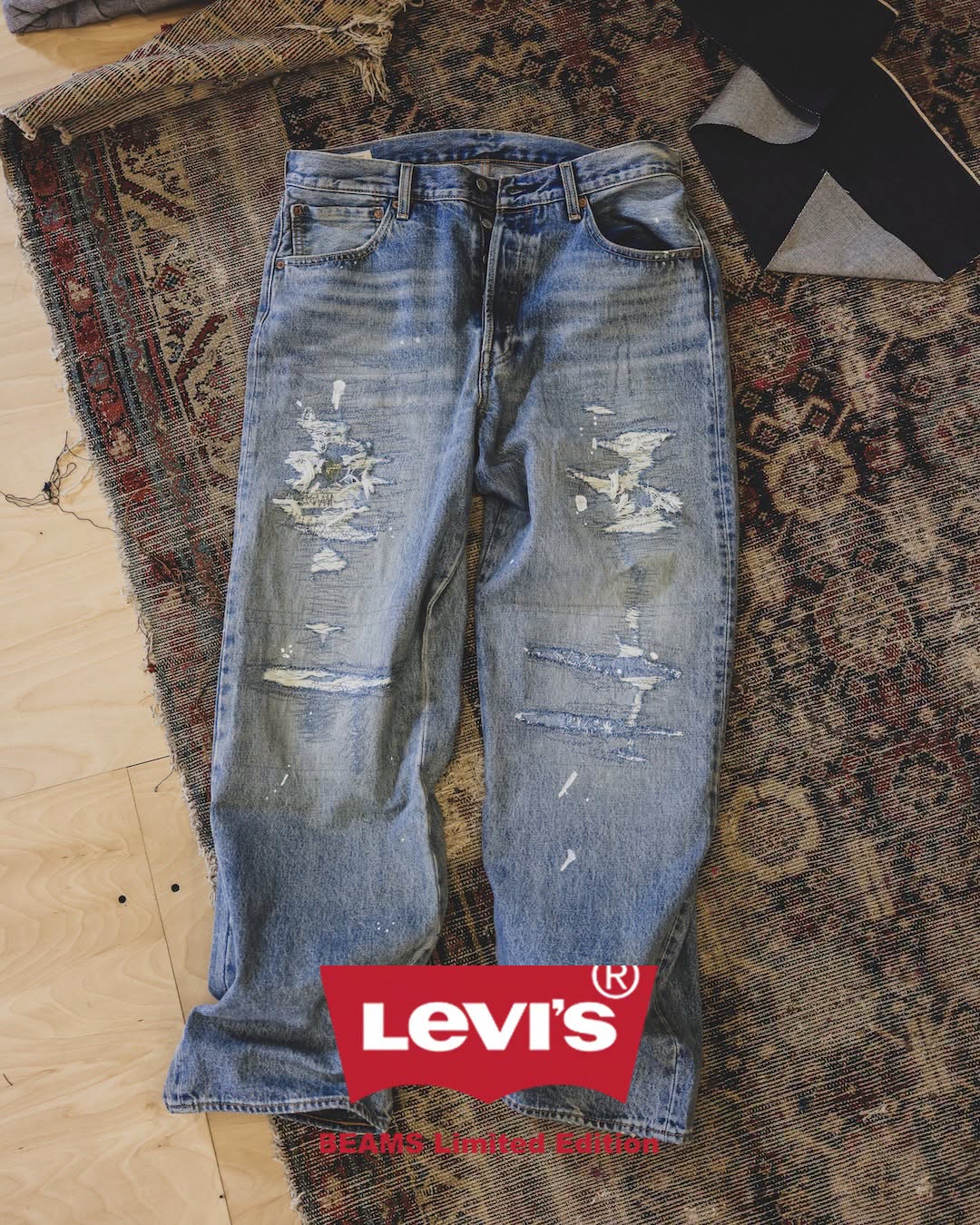 BEAMS JAPAN x Levis 501 Loose Crash & Repair Denim Will be