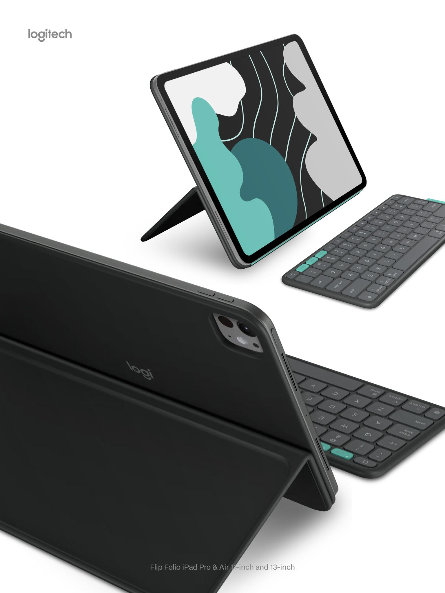 Work your way, anywhere. 💼 The Logitech Flip Folio for iPad Pro