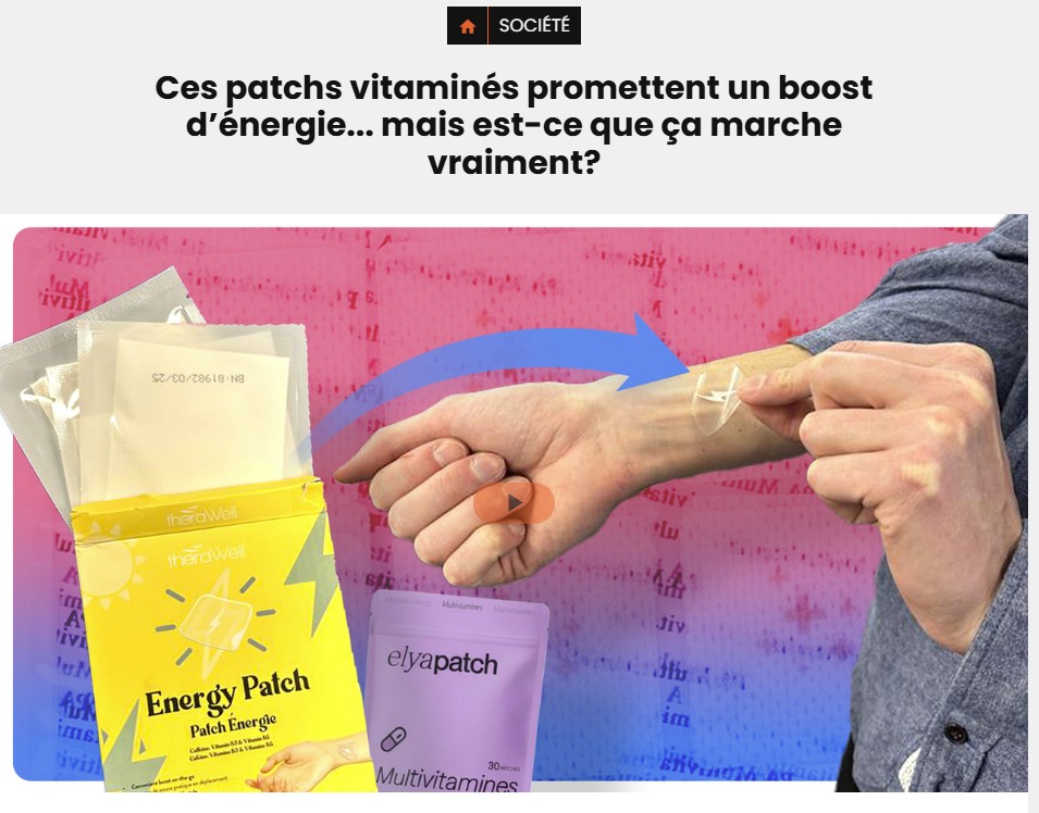 Nous observons de plus en plus la commercialisation de timbres (patchs) dermiques vitaminés promettant un regain d'énergie tout au long de la journée. Comme le mentionne François P. Turgeon dans cet article