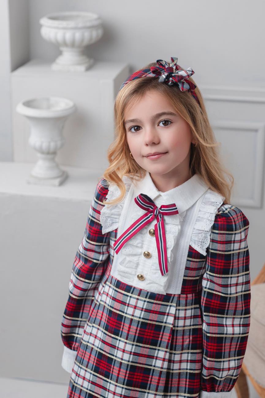 Robe Jona Michelle Noir Et à Carreaux - Taille 12 Filles - Occasion Très Bon état