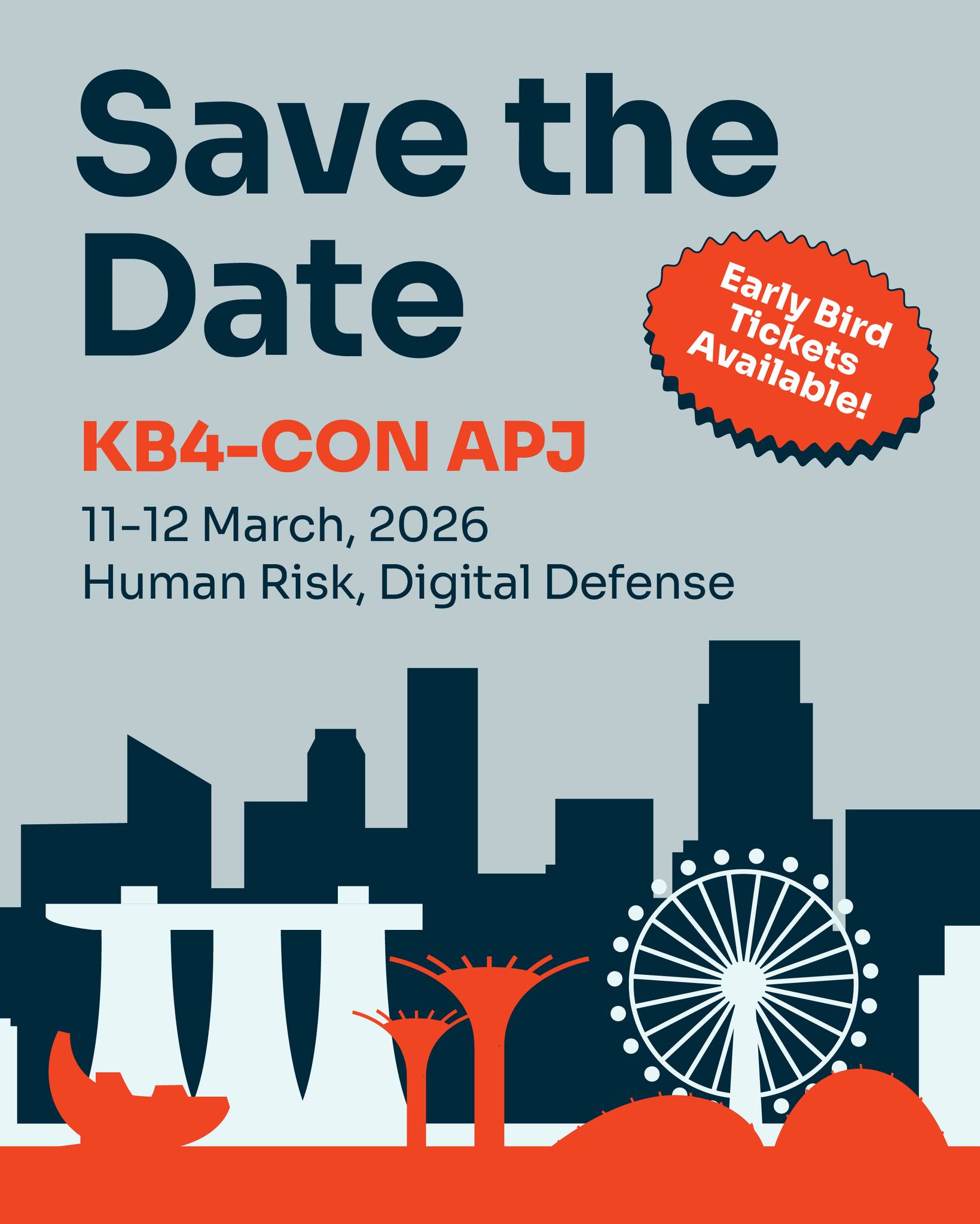 KnowBe4 - We’re heading to Singapore! 🌏 KB4-CON APJ returns March 11-12 ...