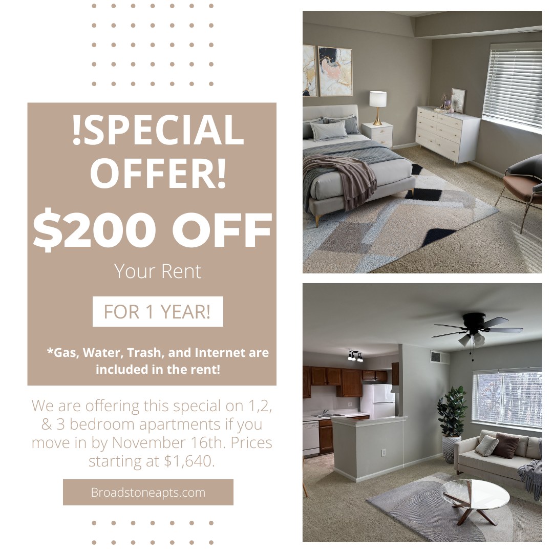 Broadstone - 🎉 LIMITED-TIME MOVE-IN SPECIAL! 🎉 Move in by November 16th ...