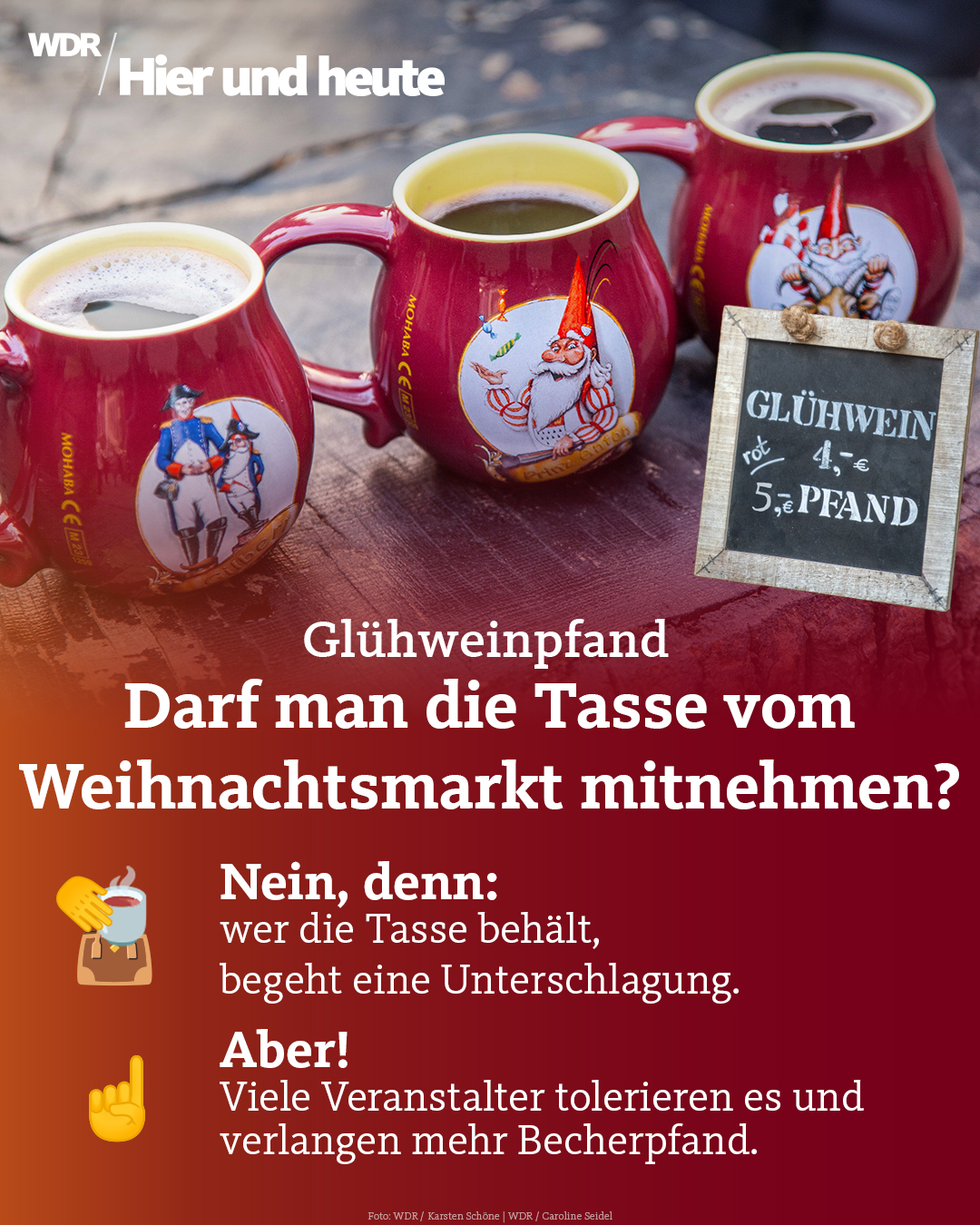 Wusstest ihr das? Tassen vom Weihnachtsmarkt sind ein beliebtes Souvenir, legal ist die Mitnahme aber nicht. 🎅🍷