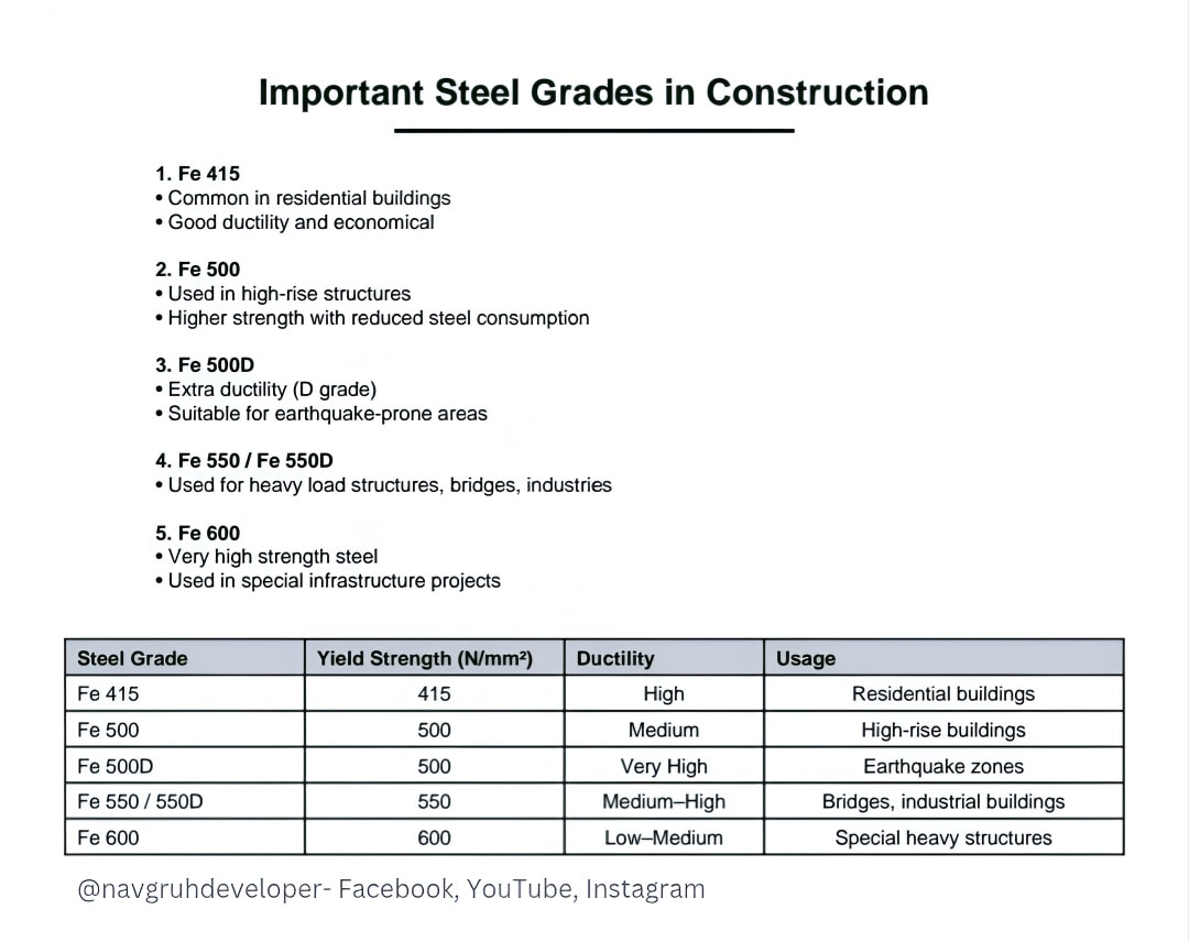 नवगृह - Important Steel Grades Used in Construction Choosing the right ...
