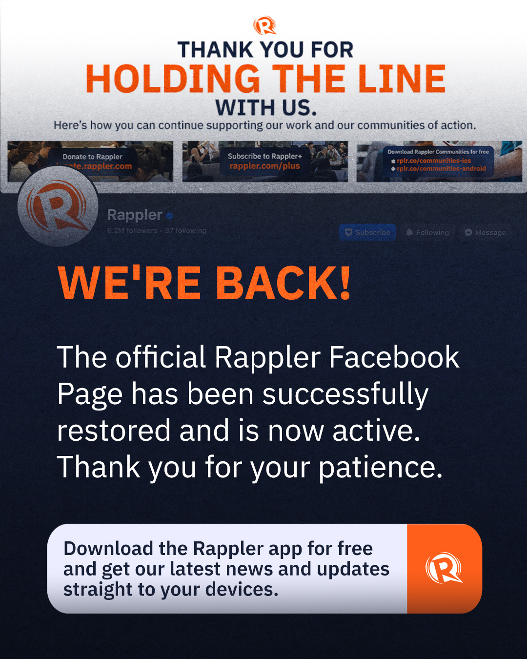 Rappler - WE'RE BACK! The official Rappler Facebook Page has been ...