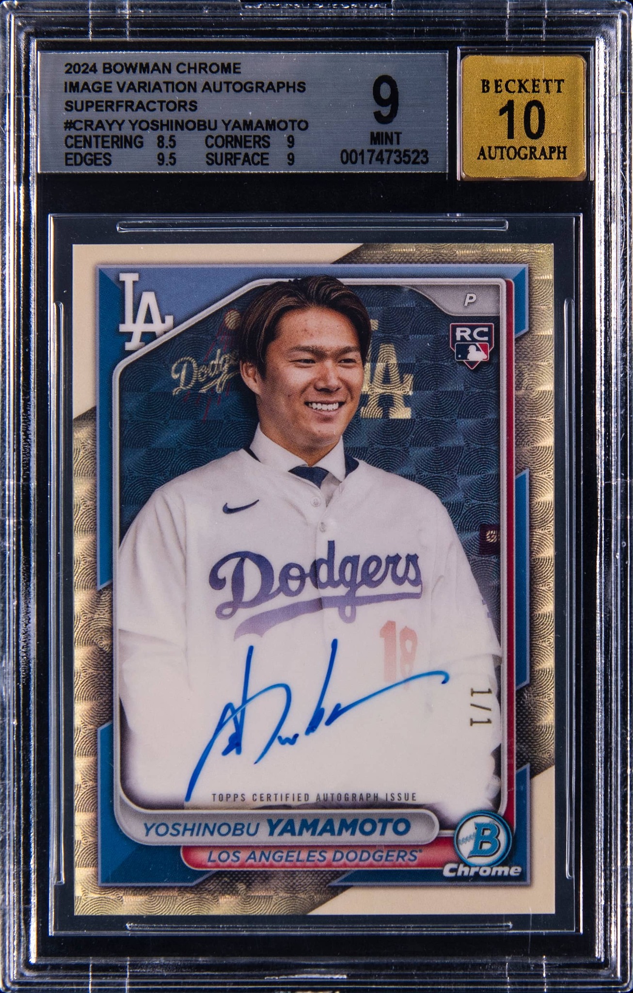 Topps - This 1-of-1 Yoshinobu Yamamoto rookie card just sold for 