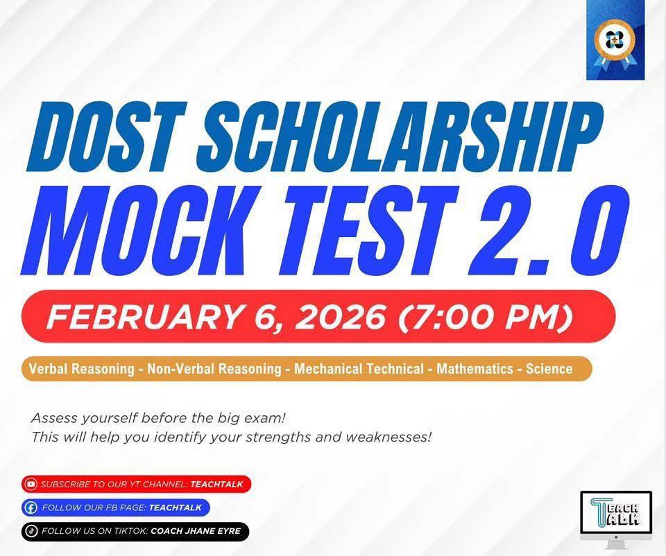 DOST SCHOLARSHIP EXAM REVIEW 2026-2027 | WE WILL HAVE OUR MOCK TEST 2.0 ...