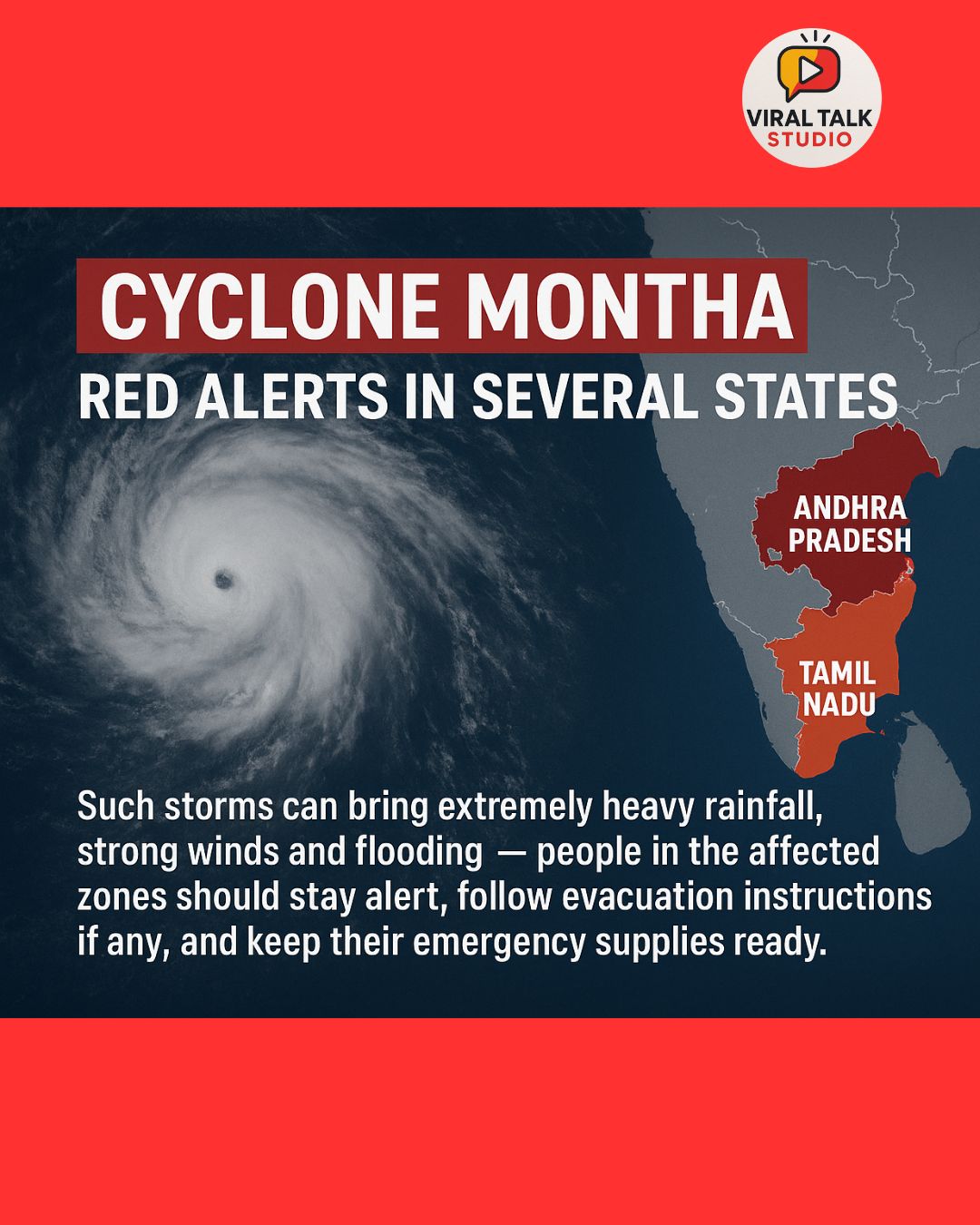 The Half - 🚨 Breaking Weather Alert! 🌪️ Cyclone Montha is approaching ...