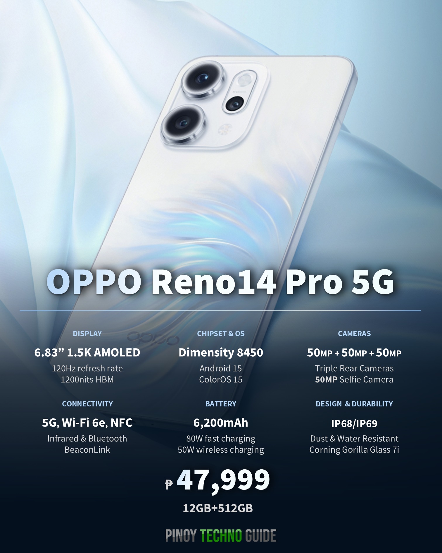 ✨ Redefine flagship power with the OPPO Reno14 Pro 5G. ✓ 12GB 