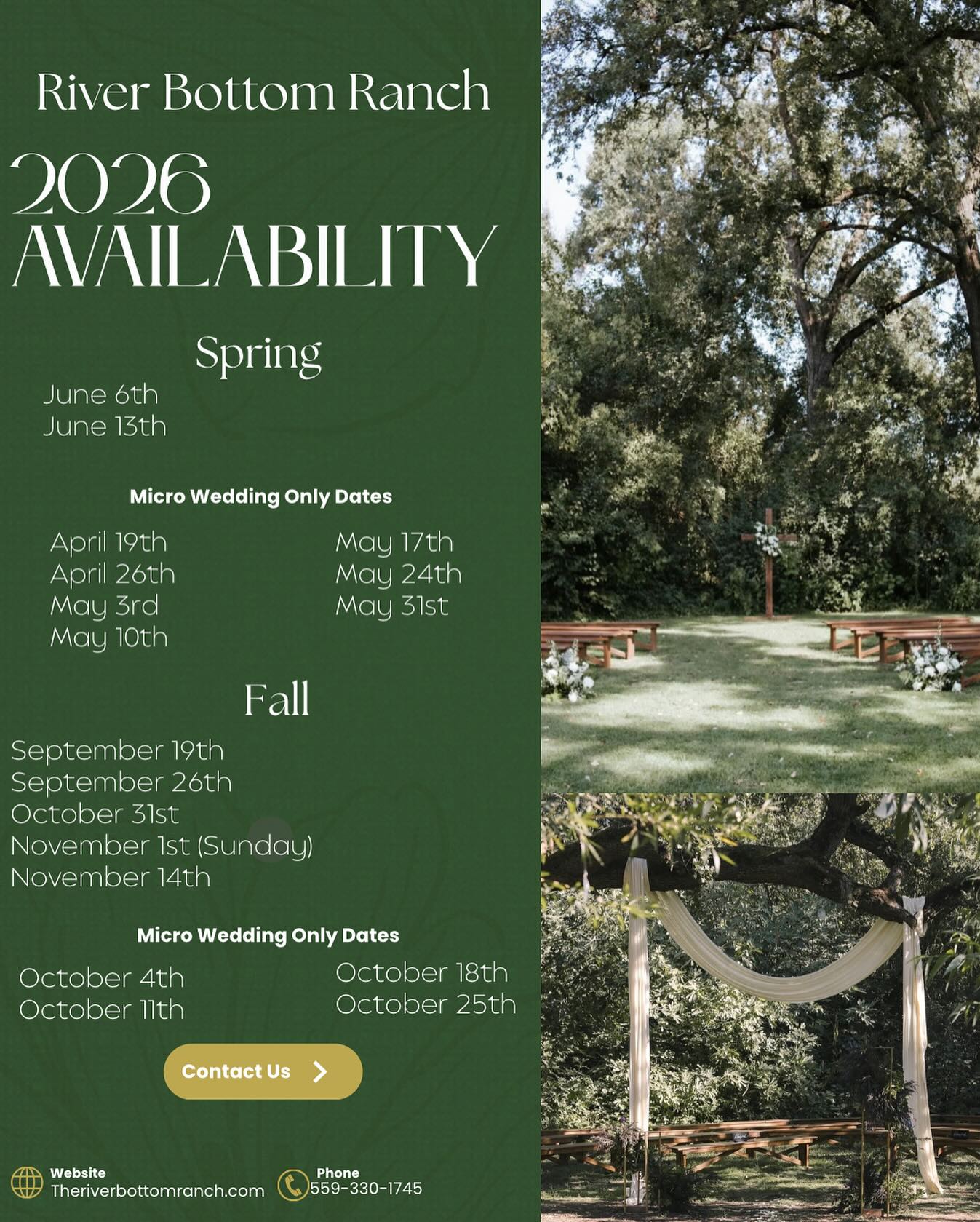 💍 2027 Dates Now Open! 💍 Spring &... - River Bottom Ranch | Facebook