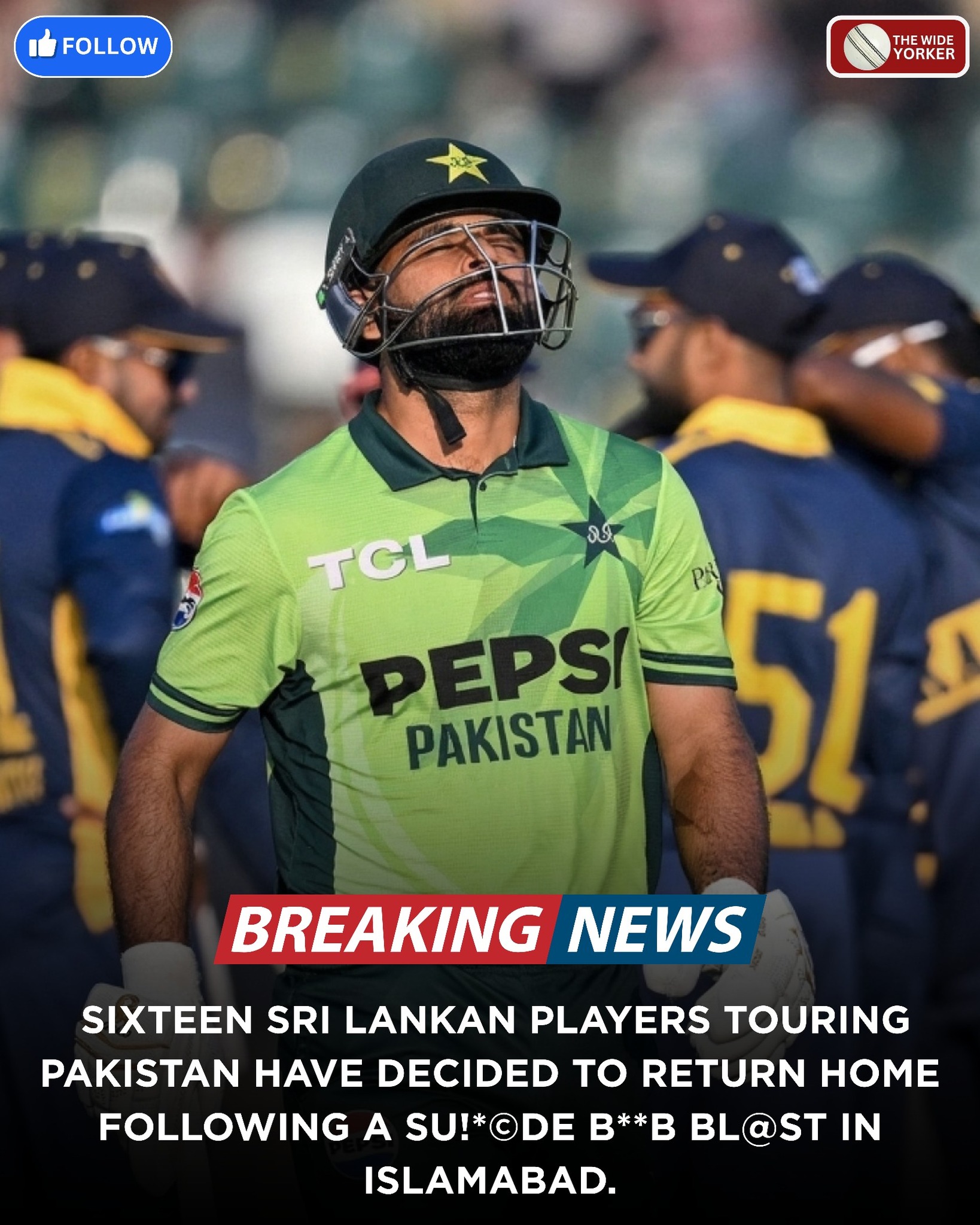 The Wide - Breaking 🚨🚨 Sixteen Sri Lankan players touring Pakistan have ...