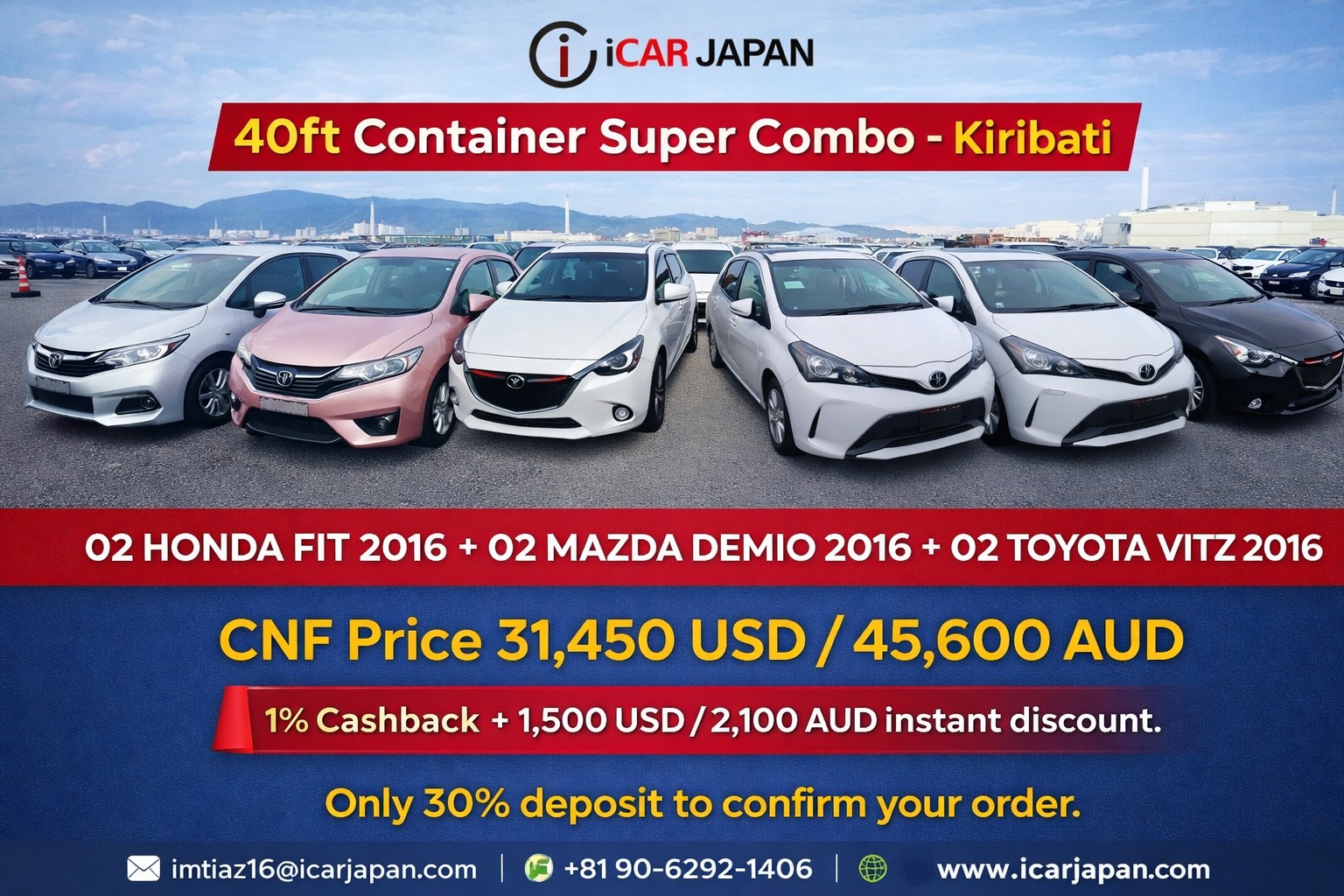 🚗 Kiribati Super Combo Deal – Ready to Ship! 🇰🇮 Get a full 40ft