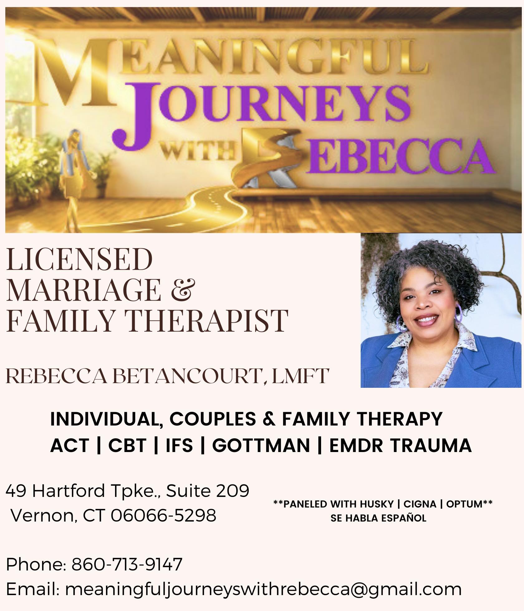 Meaningful Journeys with Rebecca, LLC Counseling Services | Manchester CT