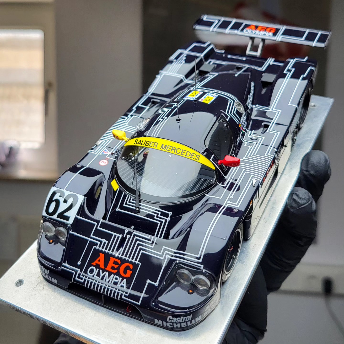 Custom painted Sauber C9 white body for mini-z racing