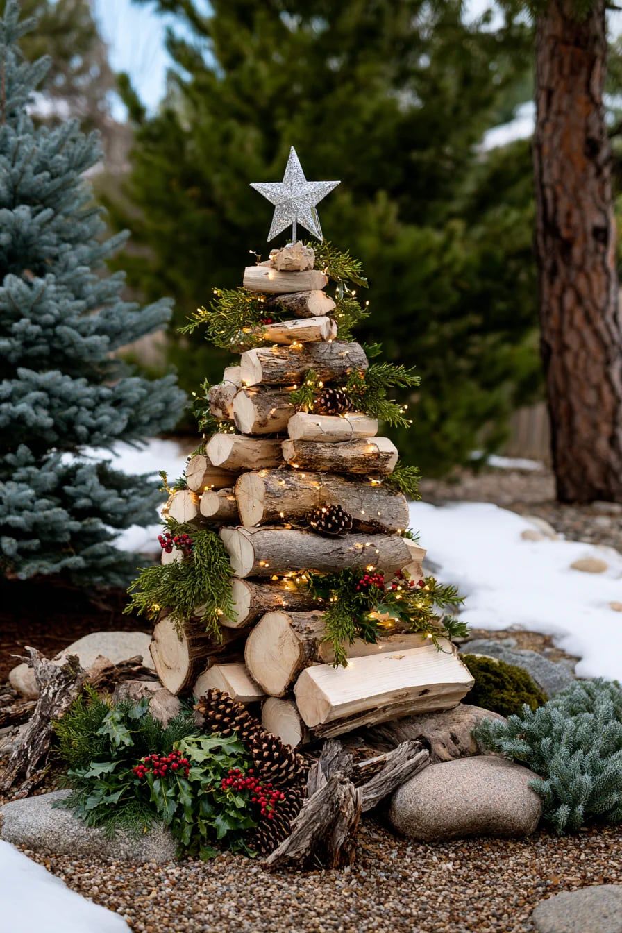 hk-this-log-christmas-tree-is-rustic-magic-stacked-wood-rounds