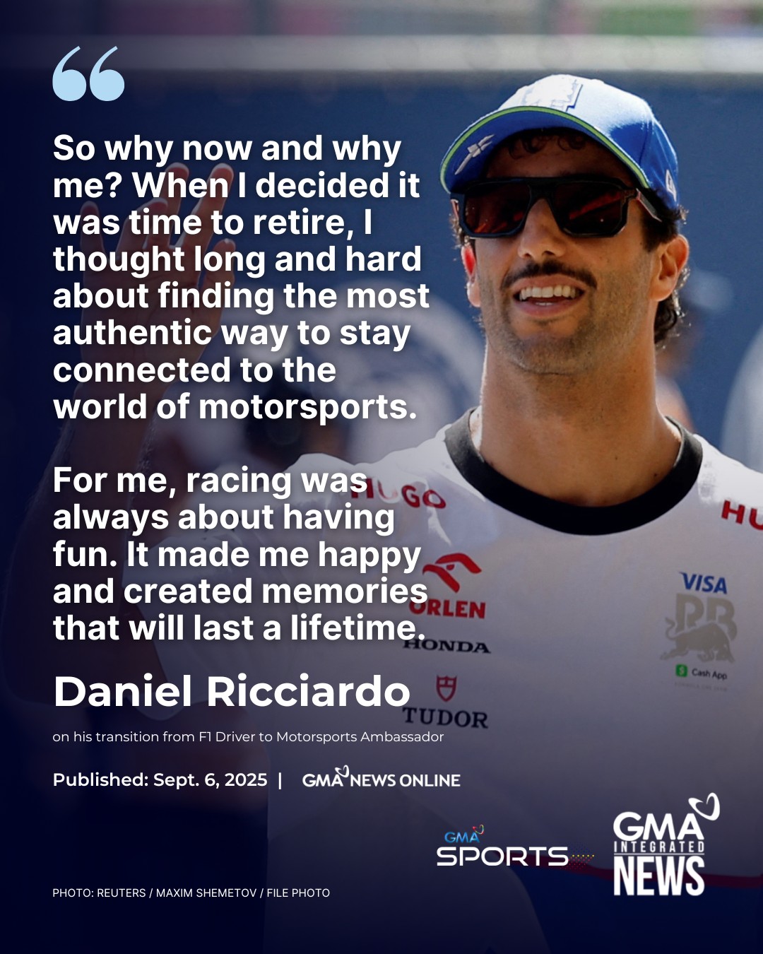 GMA Sports PH - OUR DANI RIC 🥹 ️ LOOK: Daniel Ricciardo,... | Facebook