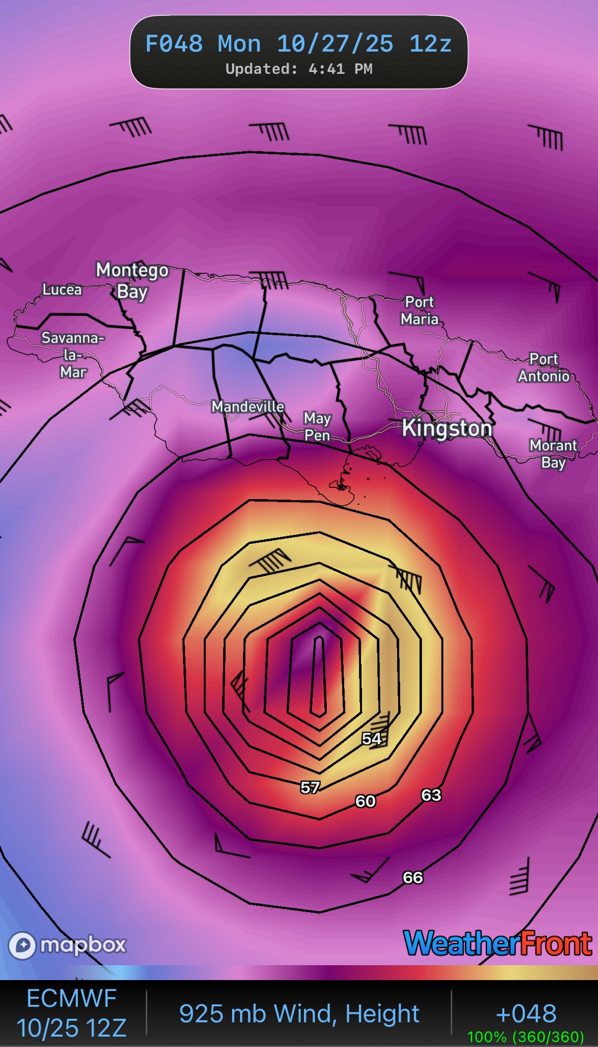 Tyler - Hurricane Melissa position on the Euro model (very consistent ...