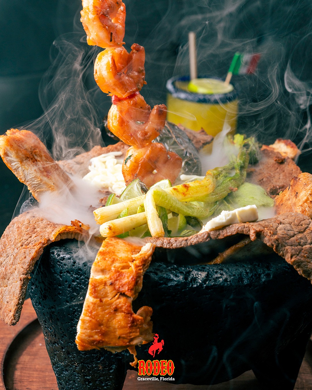 Rodeo - Dive into an authentic stone bowl loaded with steak, chicken ...