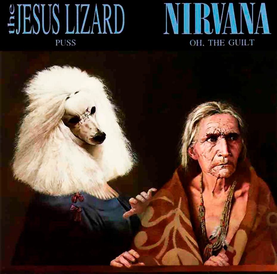 Nirvana and Jesus Lizard rare split single on Touch and Go Records