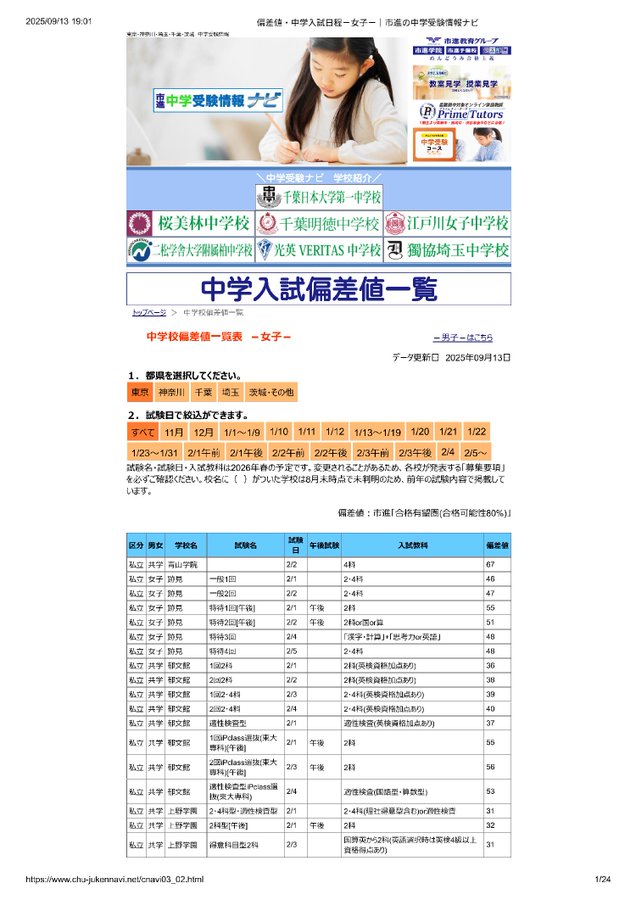 【偏差値アップ可能性あり】ミミテック中学理科　受験 中学受験情報ナビ【最新版🆕偏差値】 ／ 📣2026年春入試『合格可能性80