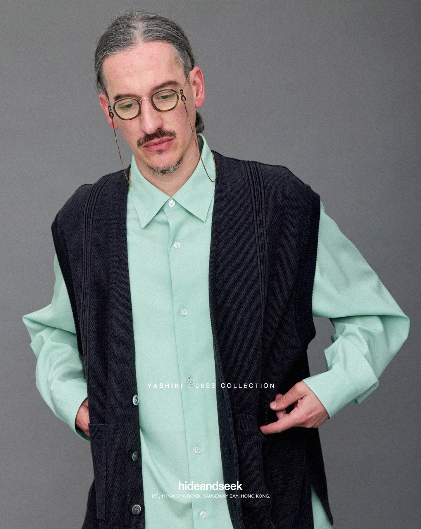 YASHIKI / 26SS COLLECTION / HAOTO COLLAR VEST / SHIROTSUME V-NECK
