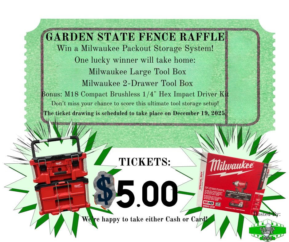 Garden - 🎟️ GARDEN STATE FENCE RAFFLE 🎟️ Want a chance to take home the ...