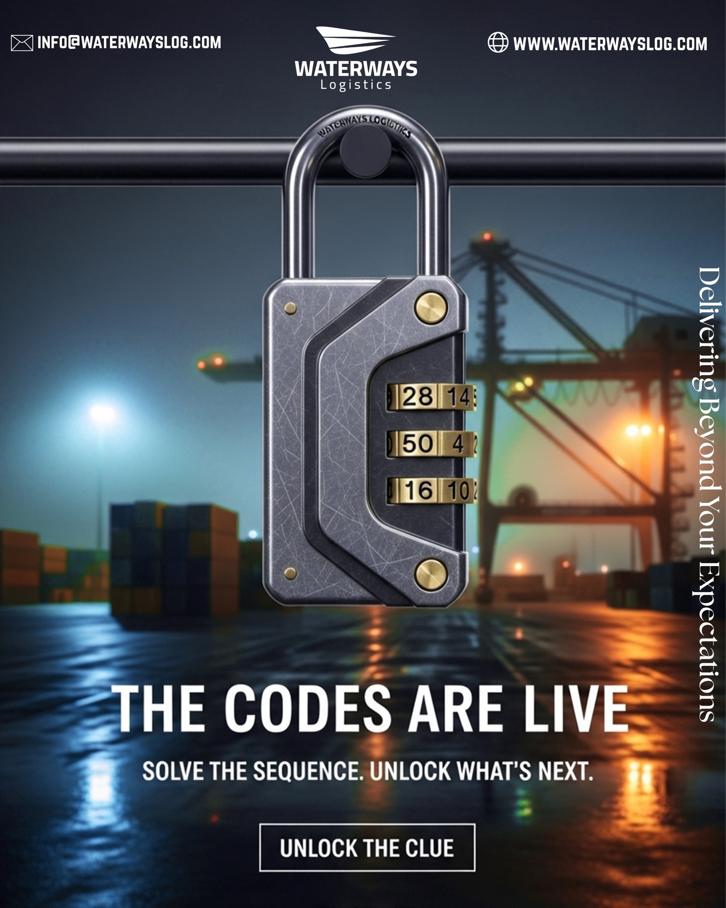 THE CODES ARE LIVE 🔒 SOLVE THE... - WaterWays Logistics | Facebook