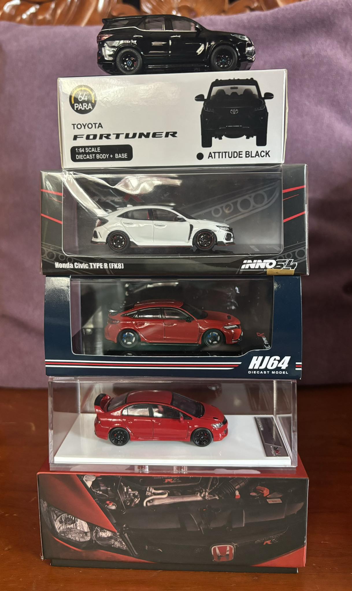 Diecast car models for sale including Honda Civic Type R and