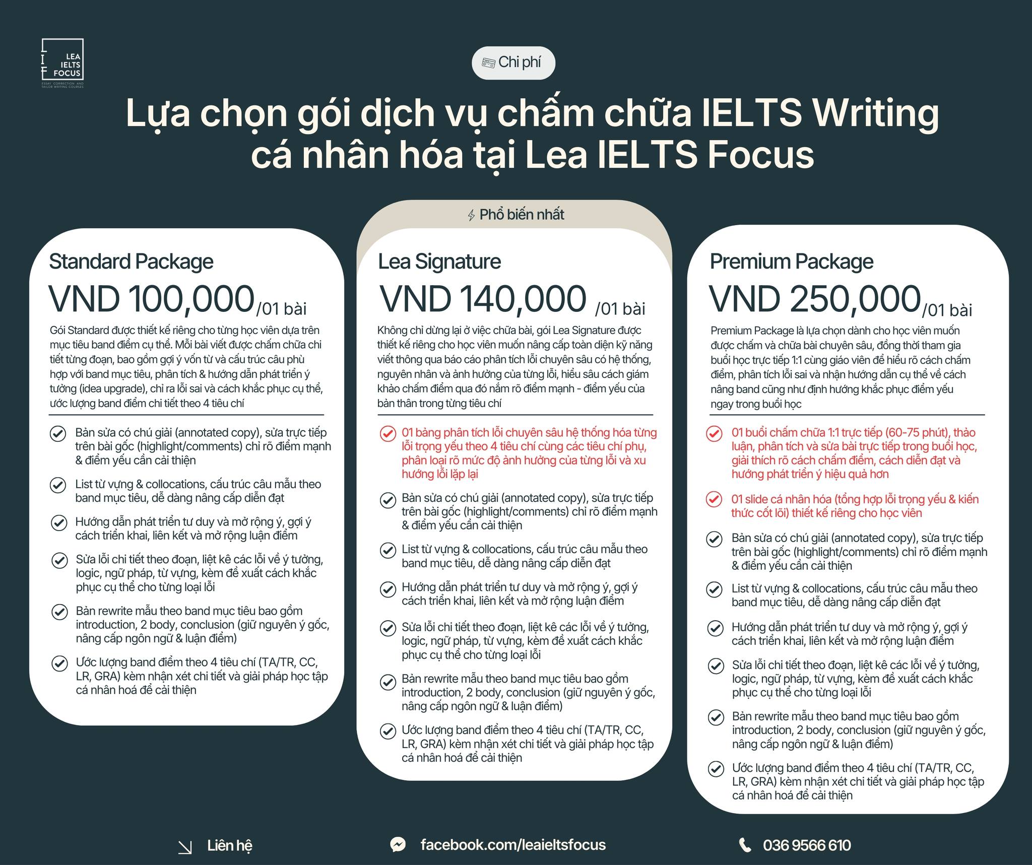 Lea IELTS Focus - Chấm chữa IELTS & Writing Courses