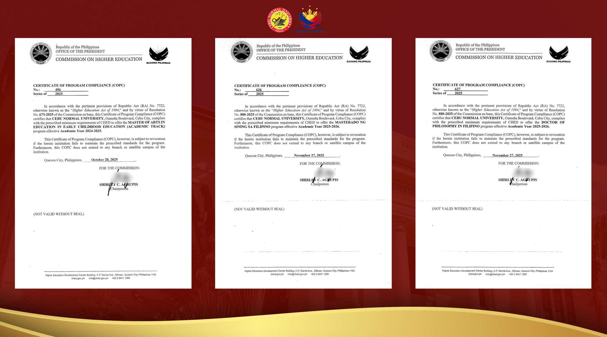 Cebu - LOOK | 3 CNU graduate programs get CHED certification Three ...
