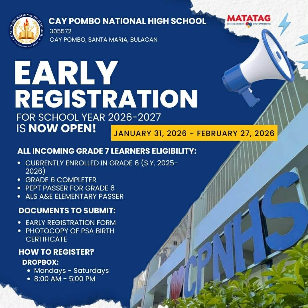 DepEd - Early Registration for Incoming Grade 7 SY.2026-2027 | Facebook
