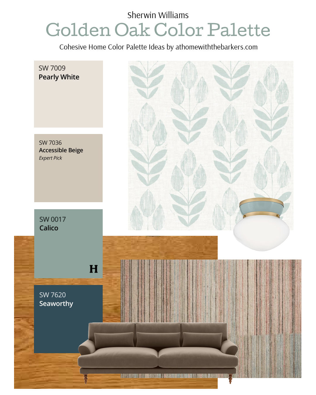At - Golden oak floors, trim or cabinets...try this color palette for a ...