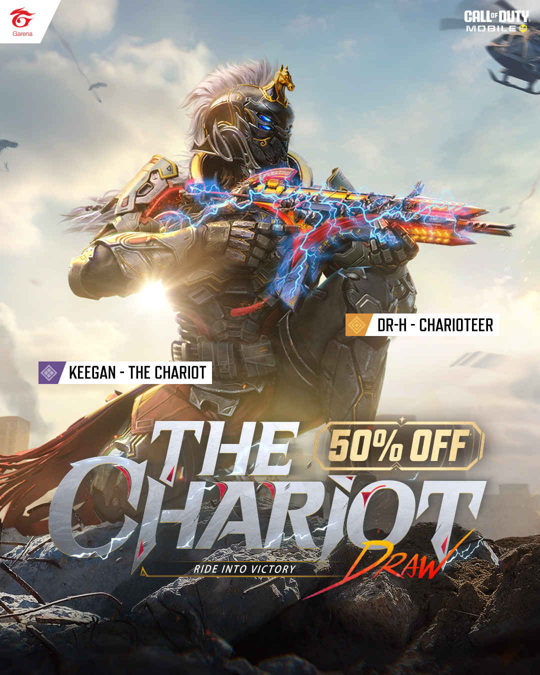 Garena - 🐎 The Chariot Draw Ride into battle and reign supreme with: 🟣 ...