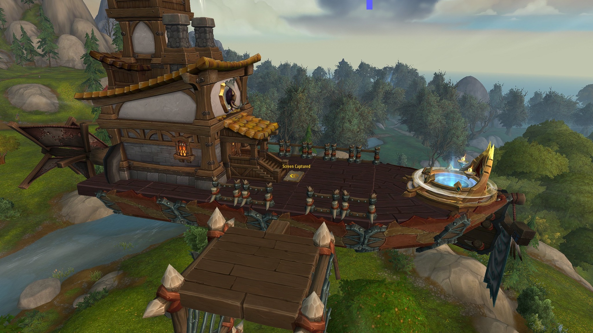 World of Warcraft house made from wagons and platforms