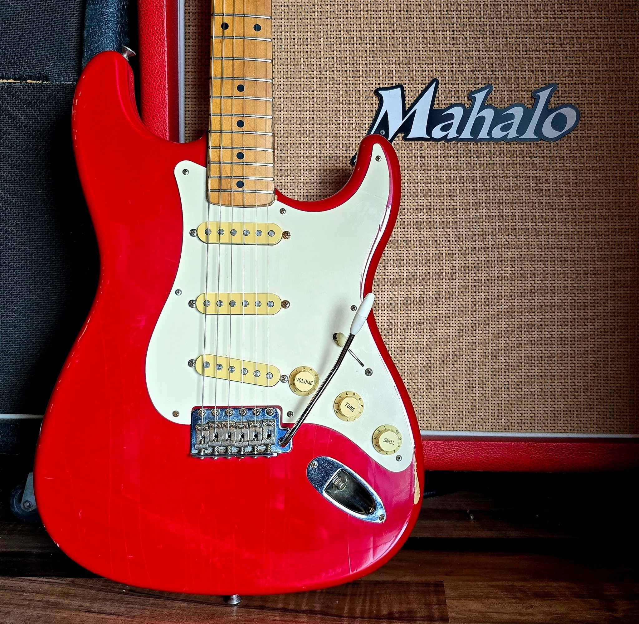 Fernandes FST-85 Stratocaster with rare Cashew finish