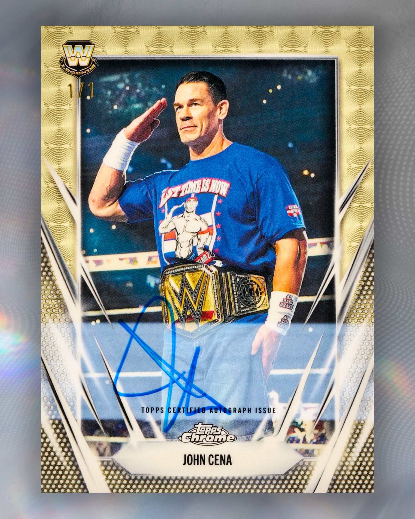 John Cena's 1-of-1 Superfractor autograph in 2026 Topps Chrome WWE