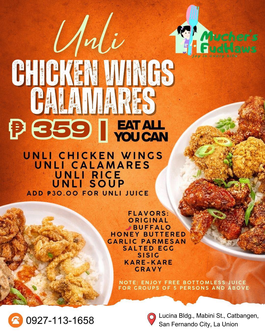 Mucher's - UNLI CHICKEN WINGS + CALAMARES for only ₱359?! 😍🔥 Yes, you ...