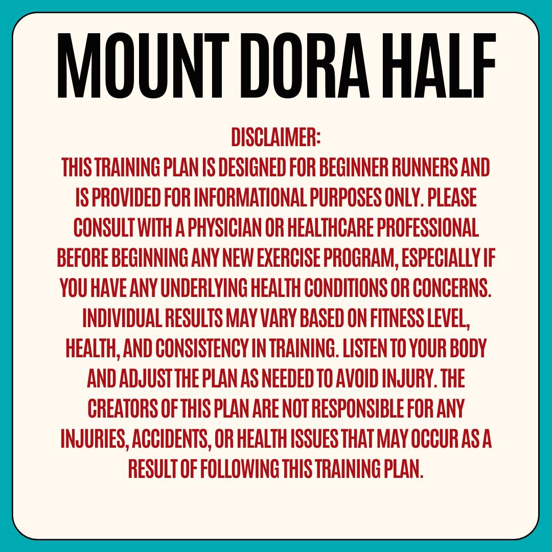 🦌 WEEK 1 — BEGINNER HALF... - Mount Dora Half Marathon & 5K | Facebook