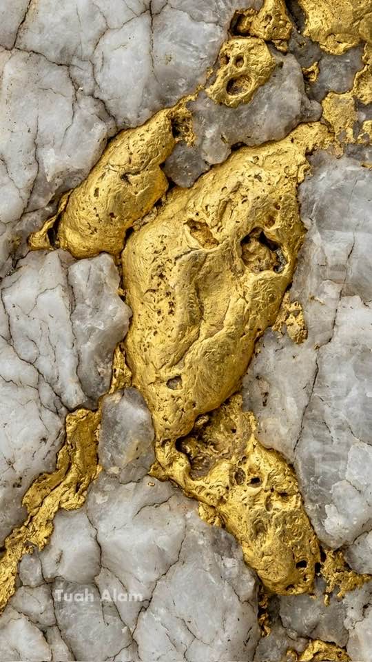 Tuah - Pure Natural Gold Vein Embedded in Quartz 😱 This stunning ...