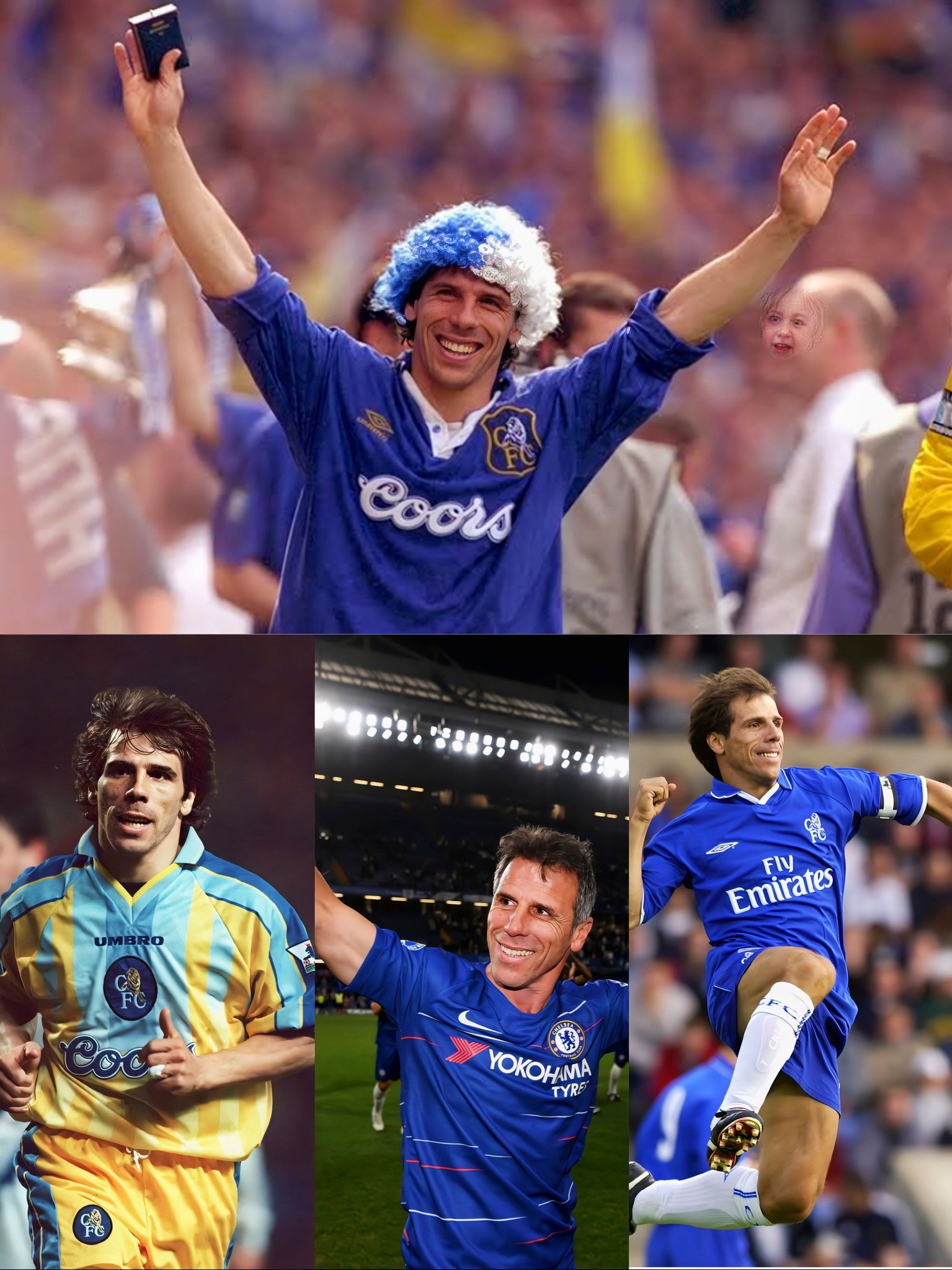 Gianfranco Zola is being presented at Chelsea by Ruud Gullit