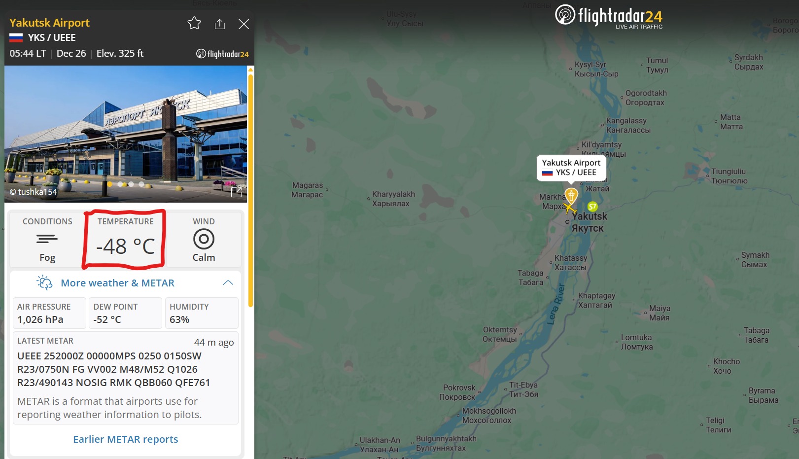 Flightradar24.com - Meanwhile in Yakutsk, Russia 🥶 | Facebook