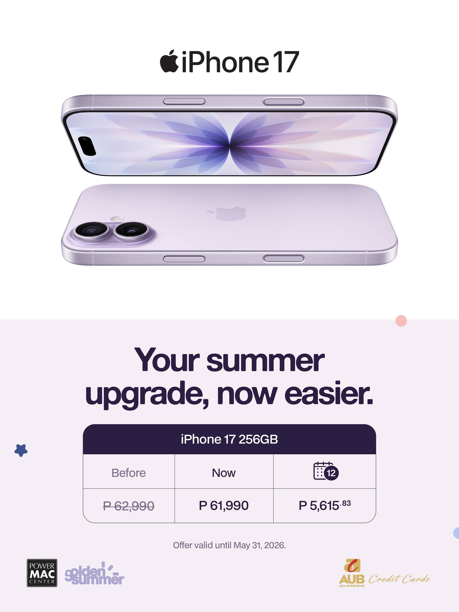 Get your hands on savings! ✨ Score the iPhone 17 for only P5 
