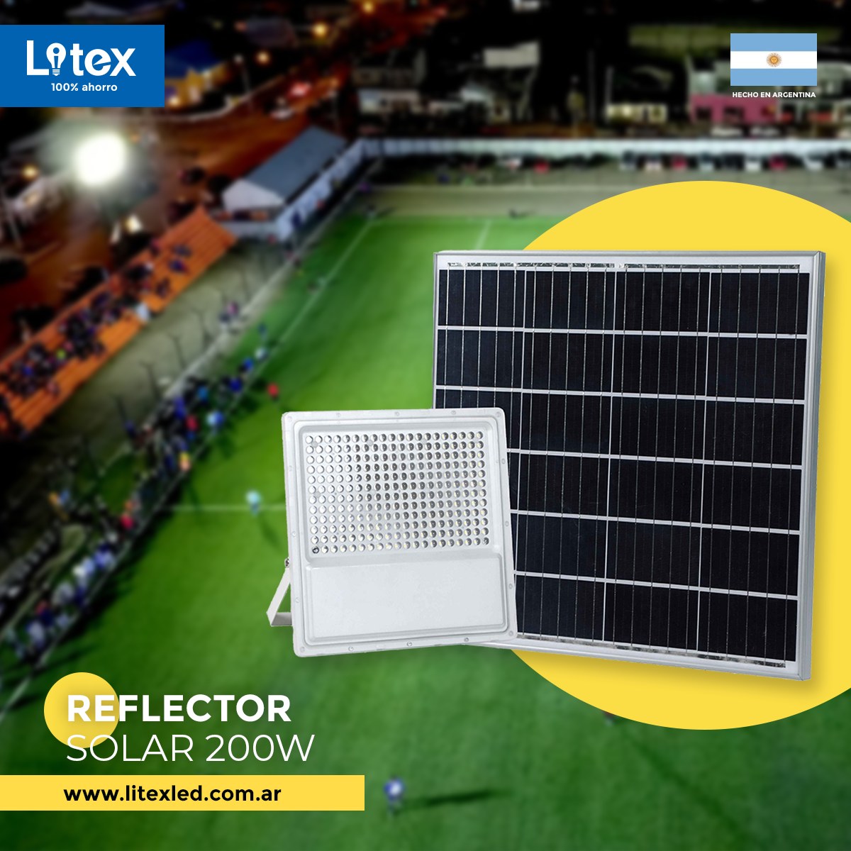 LITEX - Reflector led solar de 200W 💡 Ideal para estadios... | Facebook