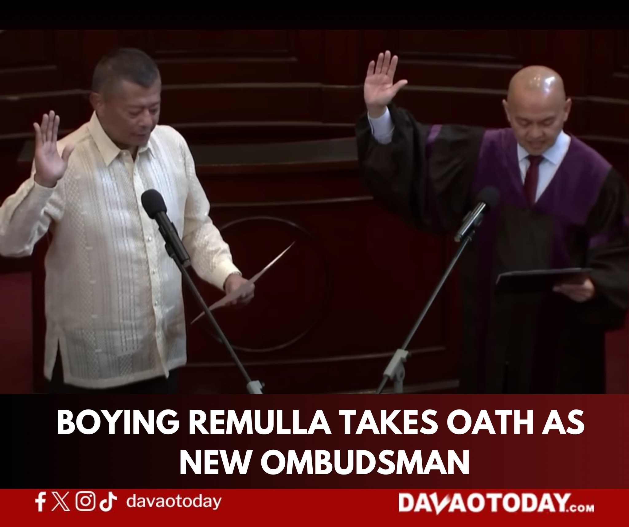 Davao - Justice Secretary Jesus Crispin “Boying” Remulla has been sworn ...