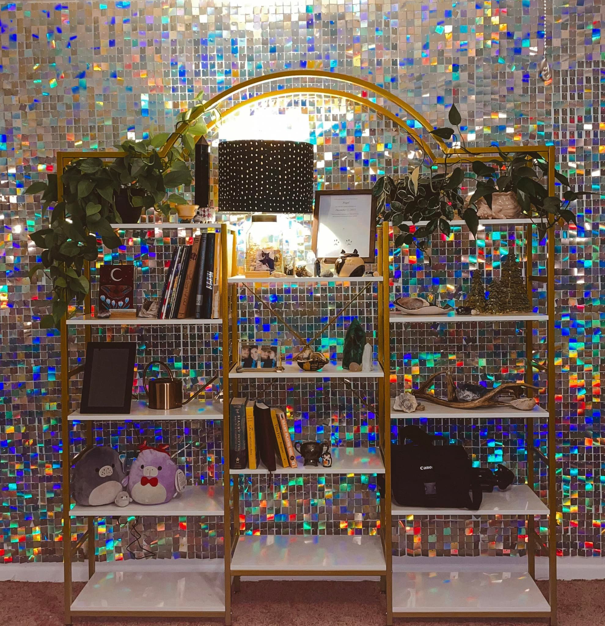 My extra colorful disco panel wall in the living room! 🪩